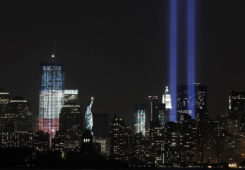 911 Aniversary, twin tower lights, new york, twin towers, new york city, HD wallpaper