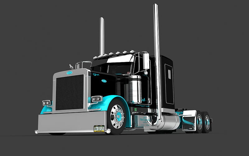 Custom Peterbilt 379, tractor trailer, 18wheeler, diesel truck, big rig, HD wallpaper