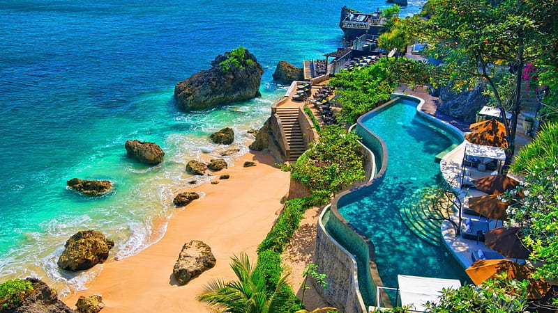 Resort in Bali, beach, nature, bali, Resort, HD wallpaper