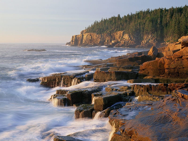 Otter Cliff Acadia National Park Maine, beauty, nature, landscape, HD wallpaper