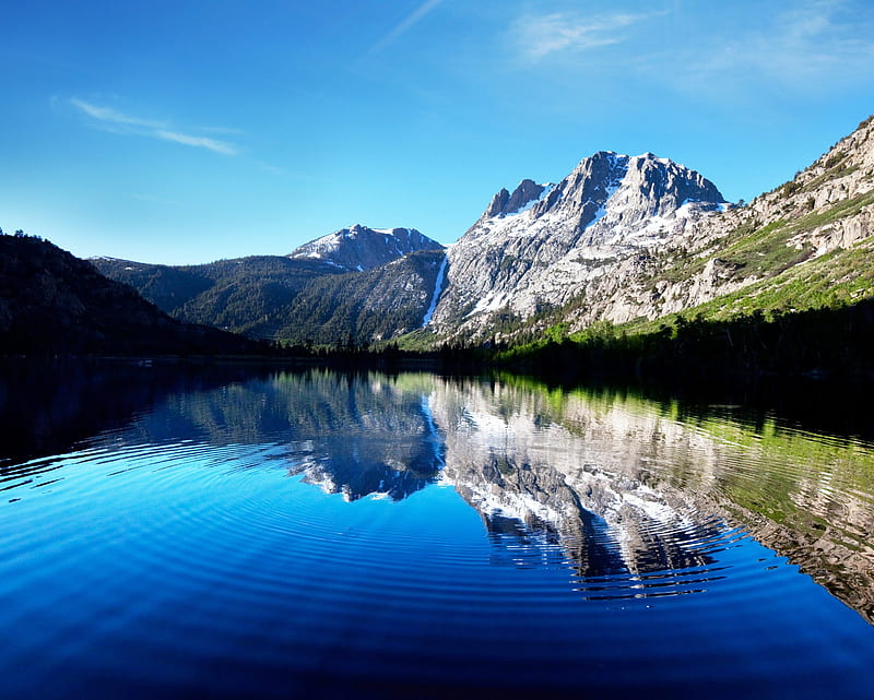 Landscape, lake, lakeside, mountain, HD wallpaper