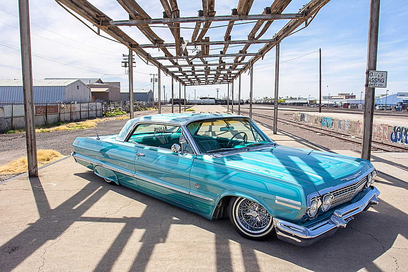 1963-Chevrolet-Impala, Classic, Gm, Blue, Chevy, HD wallpaper