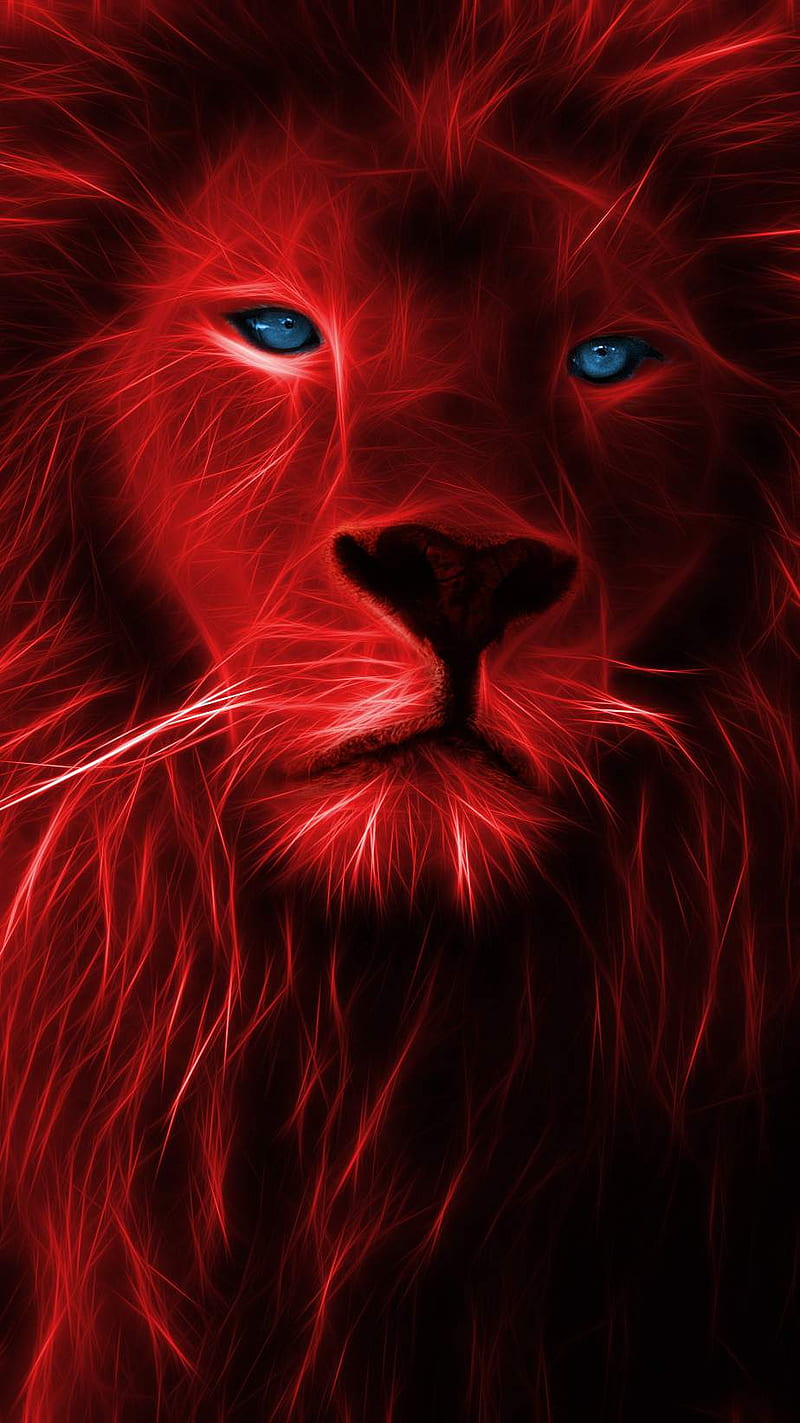 Red Lion, Lightning Lion, HD phone wallpaper