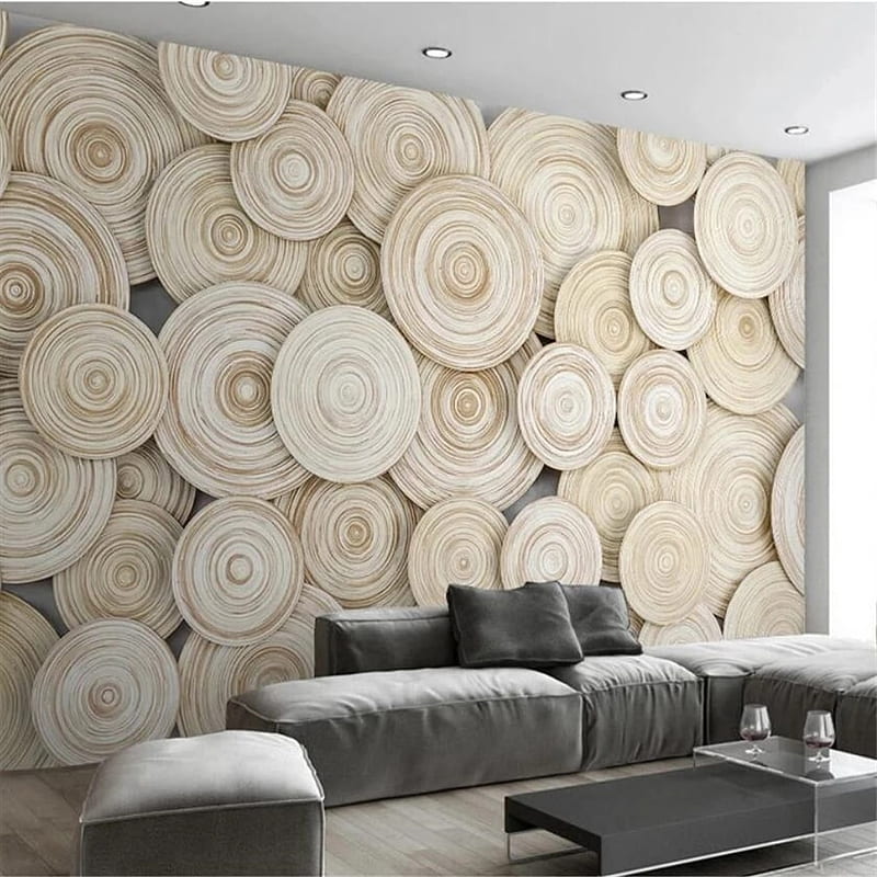 Custom 3D murals annual rings simple natural modern minimalist wood TV background wall papers home decor 3D . . - AliExpress, HD phone wallpaper