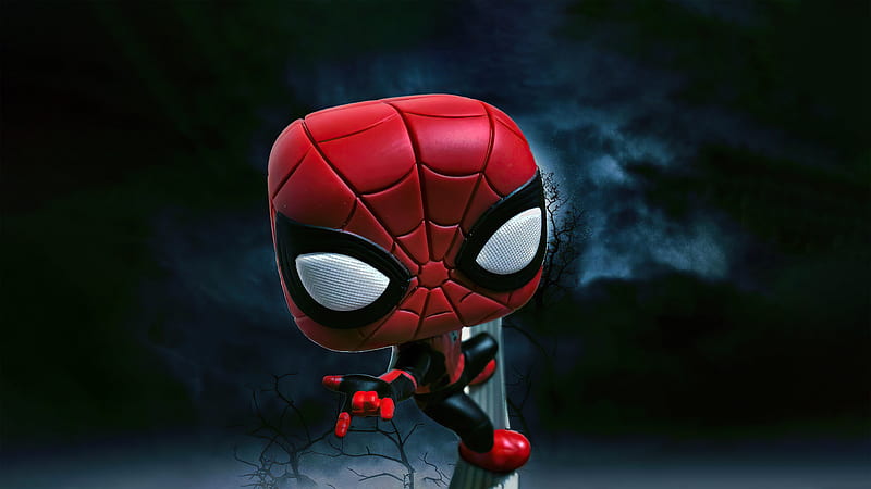 Spiderman Funko, spiderman, superheroes, artist, artwork, digital-art, HD wallpaper