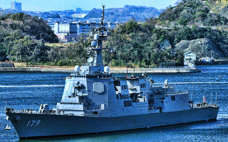 JS Maya, DDG-179, guided missile destroyer, Maya-class destroyers, JMSDF, Japan Maritime Self-Defense Force, Japanese Navy, HD wallpaper