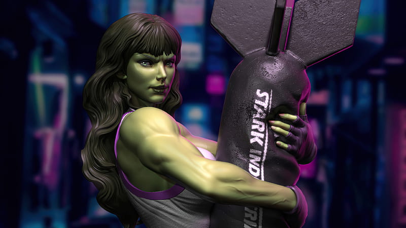 She Hulk Artwork, she-hulk, tv-shows, superheroes, marvel, artwork, arstation, HD wallpaper