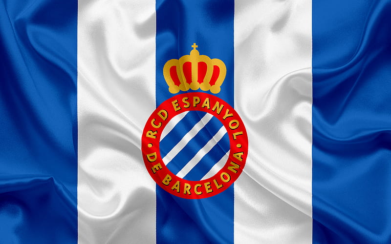 RCD Espanyol, Eybar, football club, Espanyol emblem, Espanyol logo, La Liga, Barcelona, Spain, LFP, Spanish Football Championships, HD wallpaper
