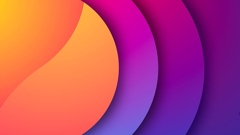 Orange Pink Purple Oval Gradient Shapes Abstraction Abstract, HD wallpaper