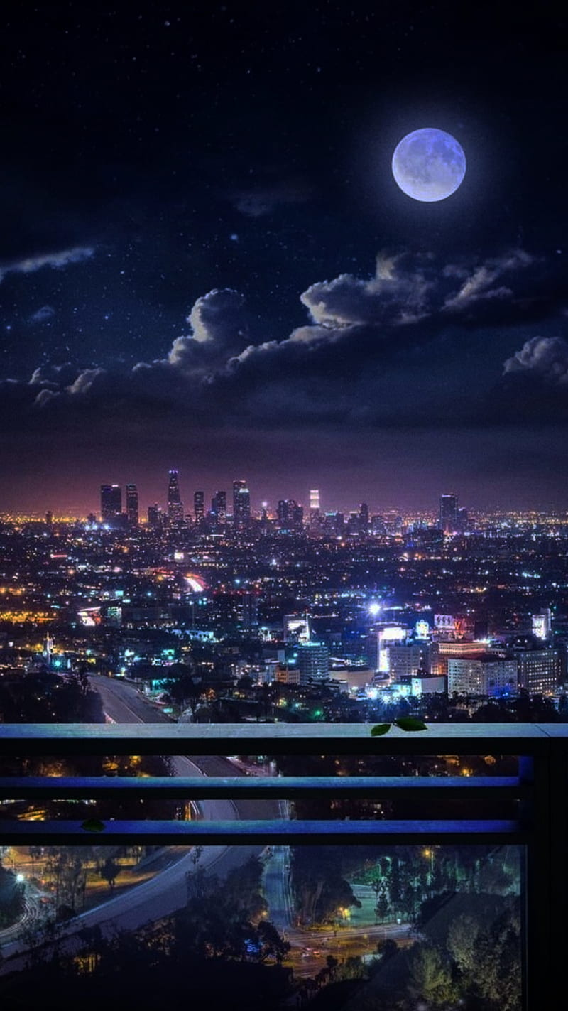 The Night Sky, city, galaxy, skyline, sunsets, HD phone wallpaper