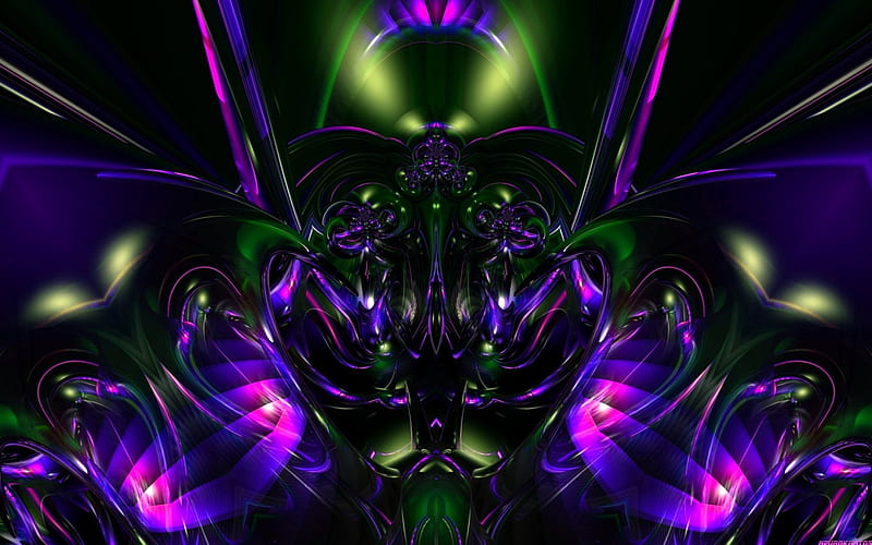 Lights on, bryce abstract, 3d, purple, green, abstract, 1920x1200, HD wallpaper