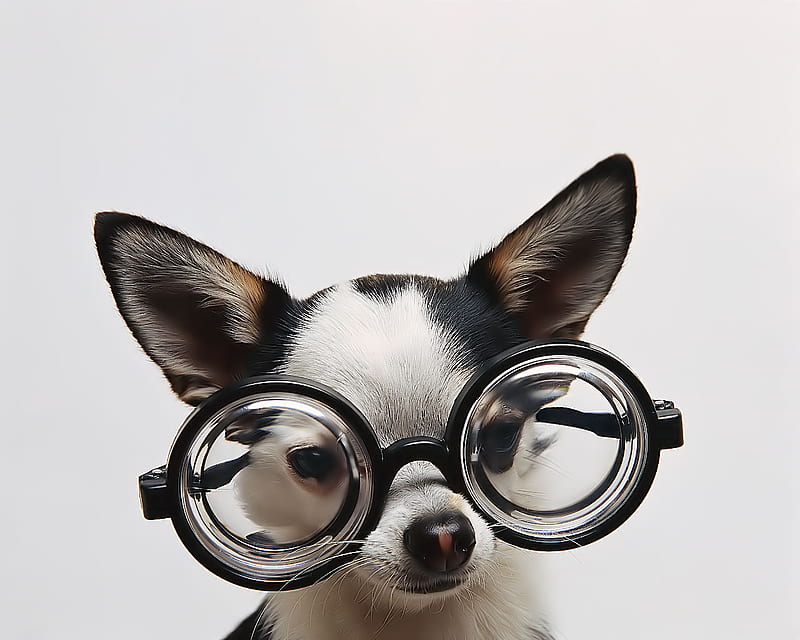 Smarty Dog, glasses, funny, animals, dogs, puppy, HD wallpaper