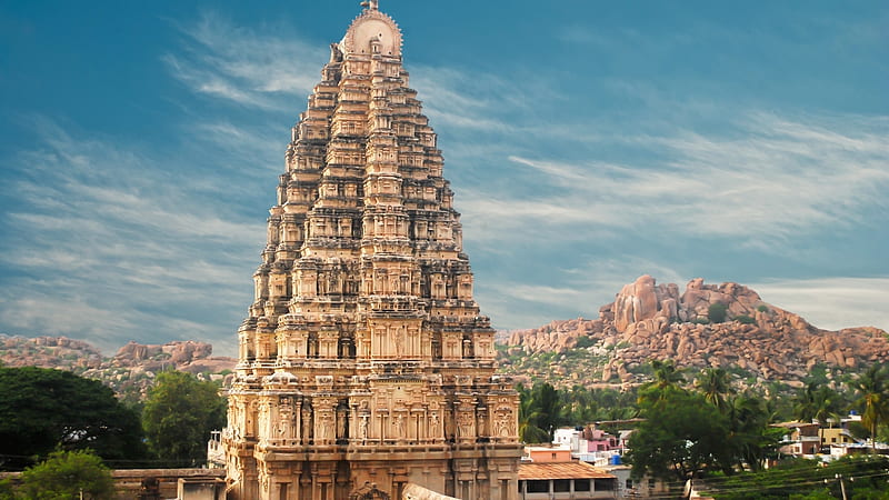 Virupaksha-Tempel, Hampi, India, Building, Temple, Religious, Architecture, HD wallpaper