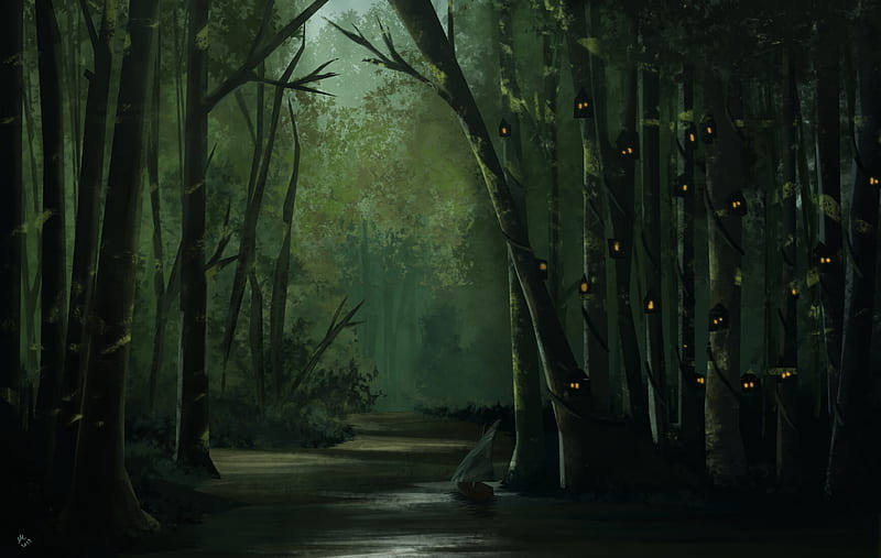 Forest, trees, dark, gloomy, HD wallpaper | Peakpx