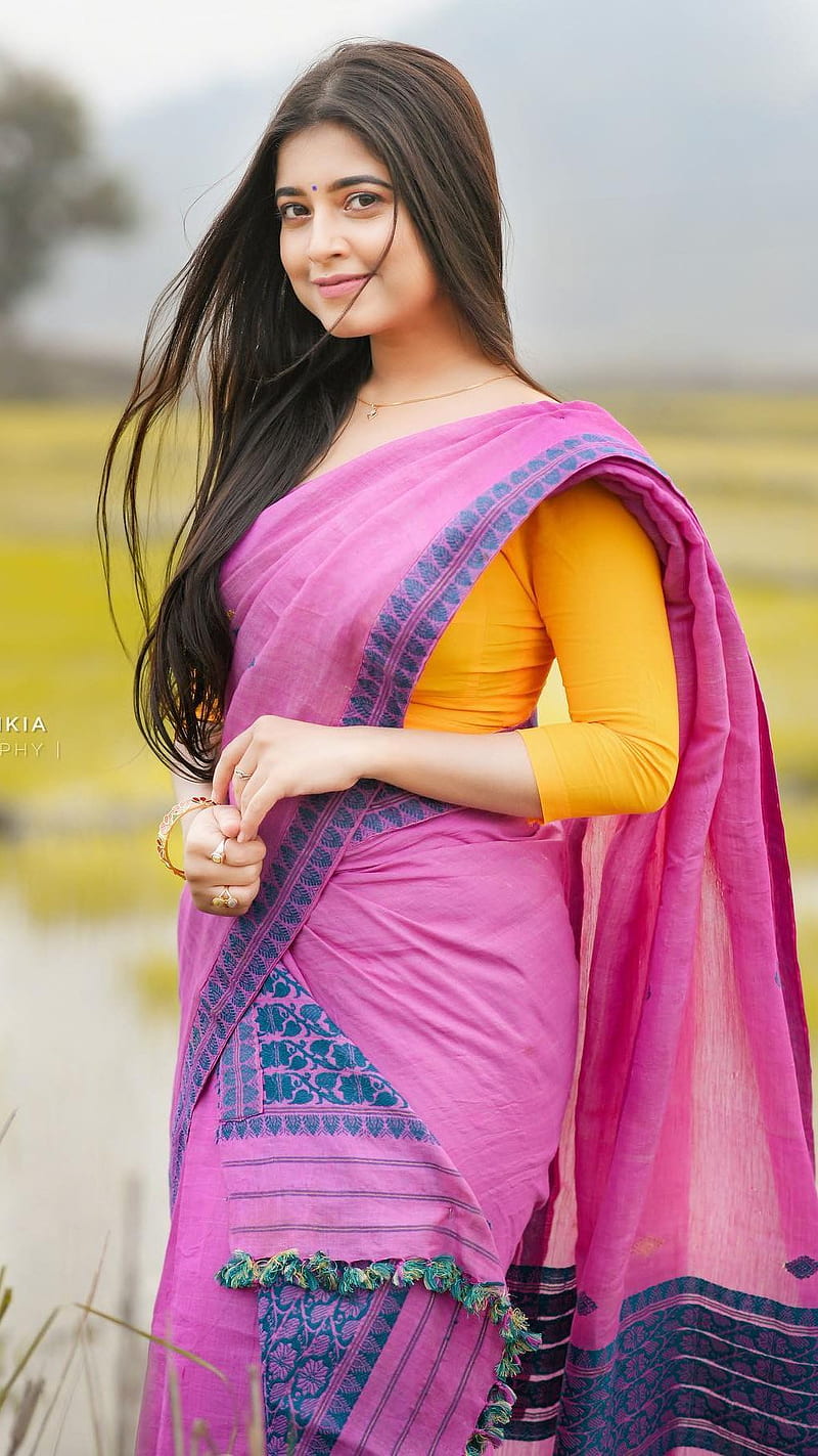 Deeplina deka , model, saree lover, HD phone wallpaper