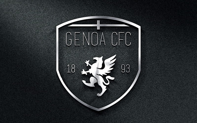 Genoa FC, metal logo, fabric background, Serie A, football, Italian football club, soccer, Genoa CFC, Italy, HD wallpaper