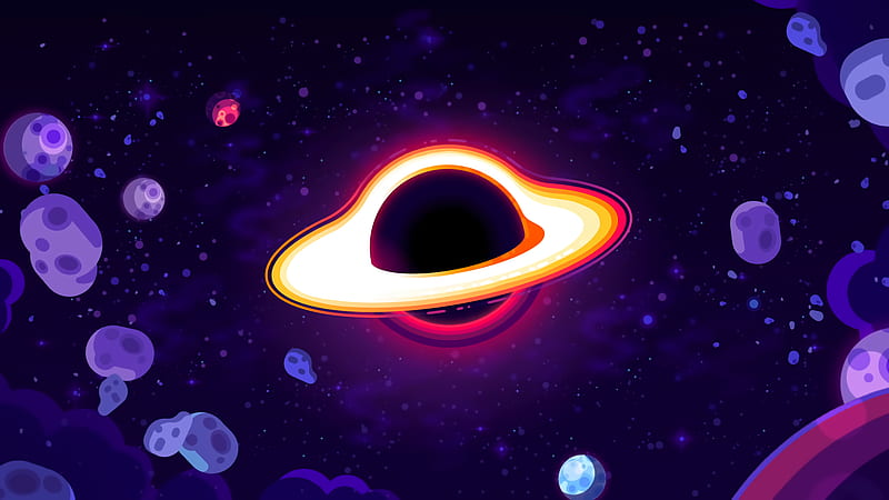New Kurzgesagt Black Hole Art Minimalist, HD wallpaper