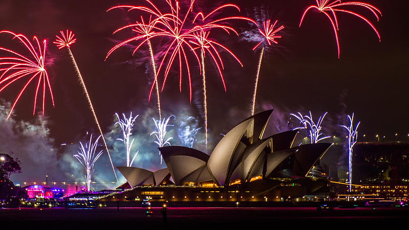 Man Made, Sydney Opera House, Architecture, Fireworks, Sydney, HD wallpaper