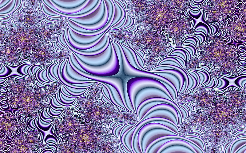 Ultra Violet Fractal, center, shades, fractal, expanding, purples, HD wallpaper