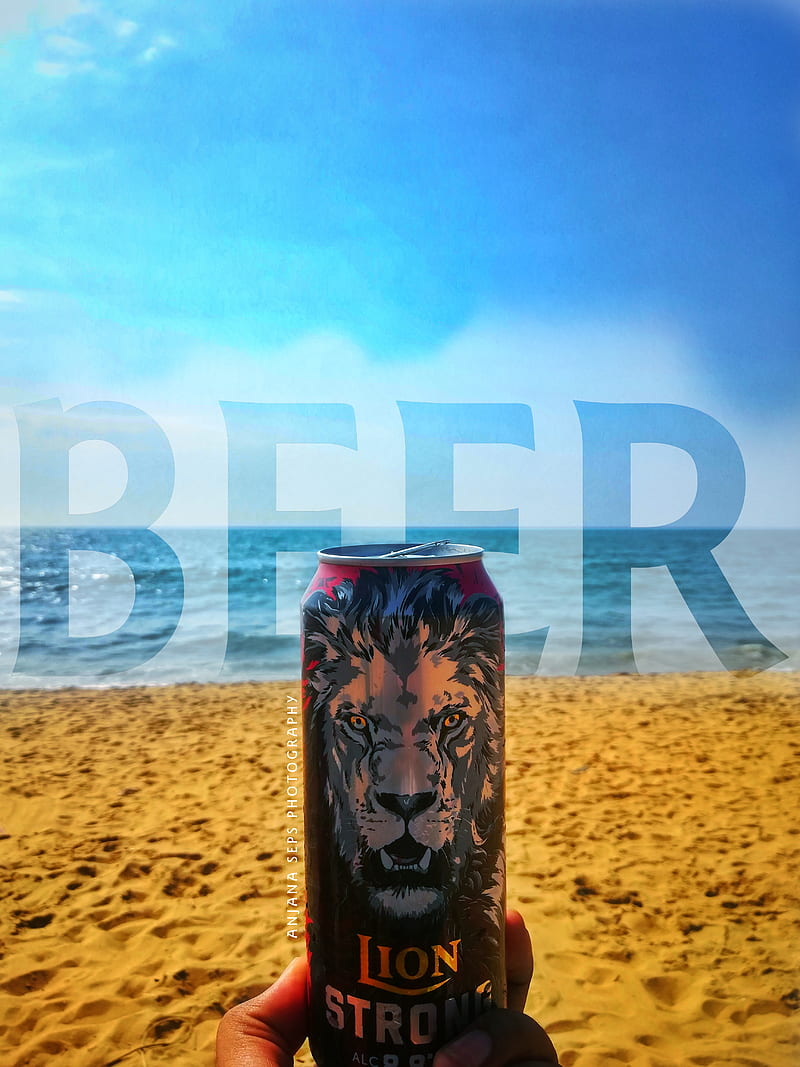 Beer Life, anjanaseps, beach, lion, graphy, srilanka, strong, HD phone wallpaper