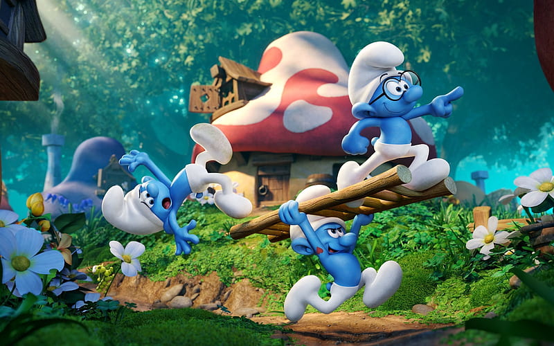 Smurfs 3, The Lost Village, 2017, Smurfs 3 characters, new cartoons, HD wallpaper