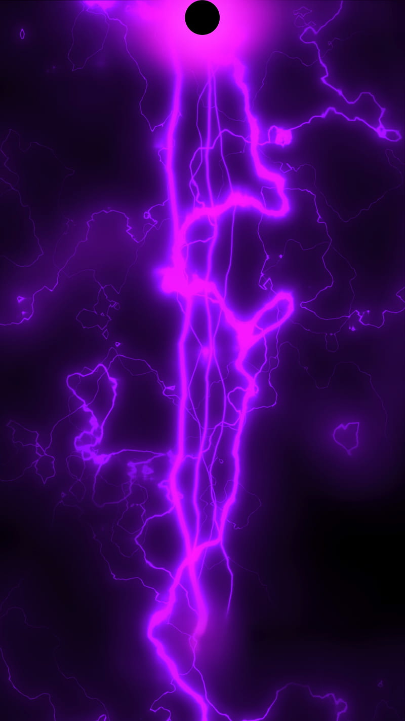 Lightning notch 1, amoled, black, energy, frame, lightning, neon, notch, oneplus, purple, shine, HD phone wallpaper