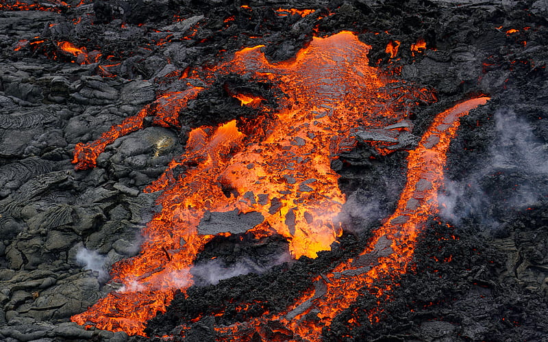 Magma Lava Volcano Iceland Closeup, HD wallpaper