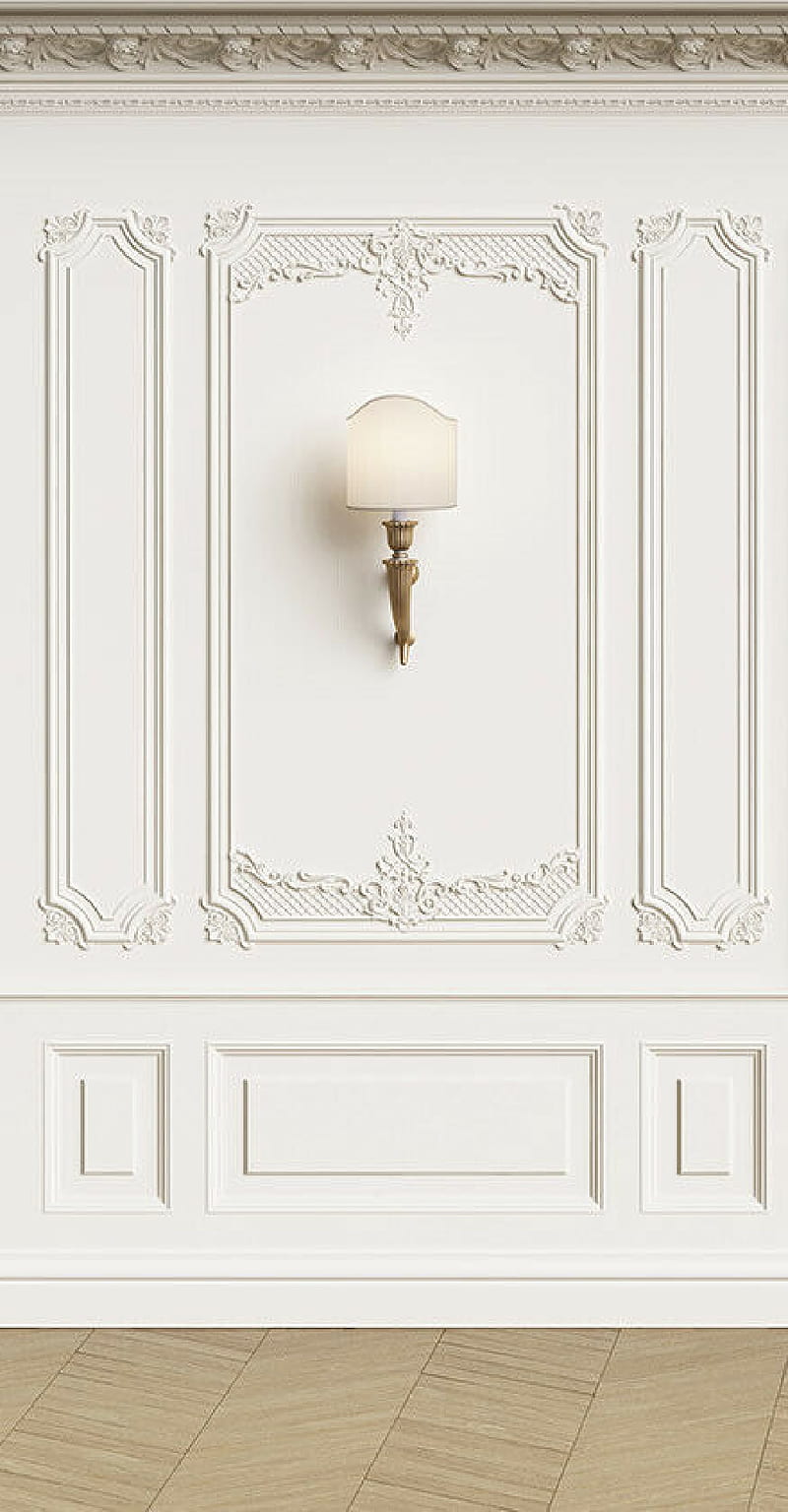 wall, candle, classic, damask, desenho, lights, white, wood, HD phone wallpaper