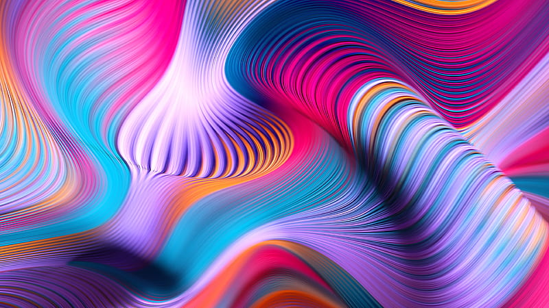 colorful waves, nested, spiral, Abstract, HD wallpaper