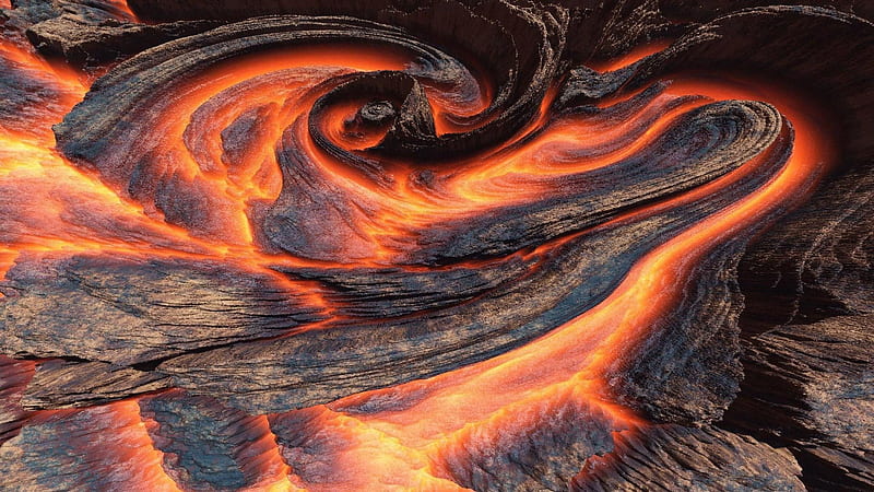 Volcanic eruption magma graphy 03, HD wallpaper