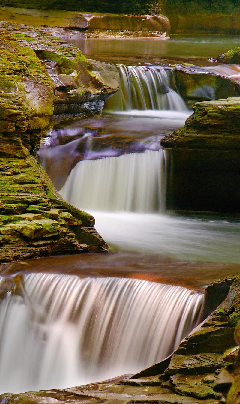 Natural Stream, beauty, love, nature, science, stream, waterfall, HD phone wallpaper