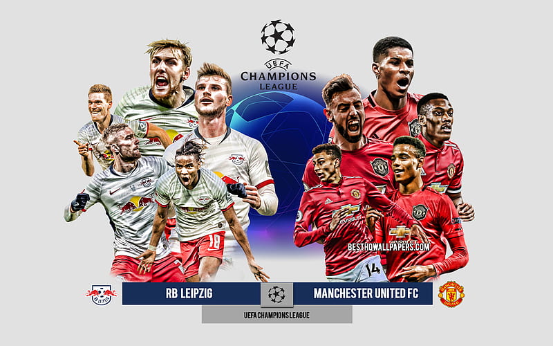 RB Leipzig vs Manchester United FC, Group H, UEFA Champions League, Preview, promotional materials, football players, Champions League, football match, RB Leipzig, Manchester United FC, HD wallpaper