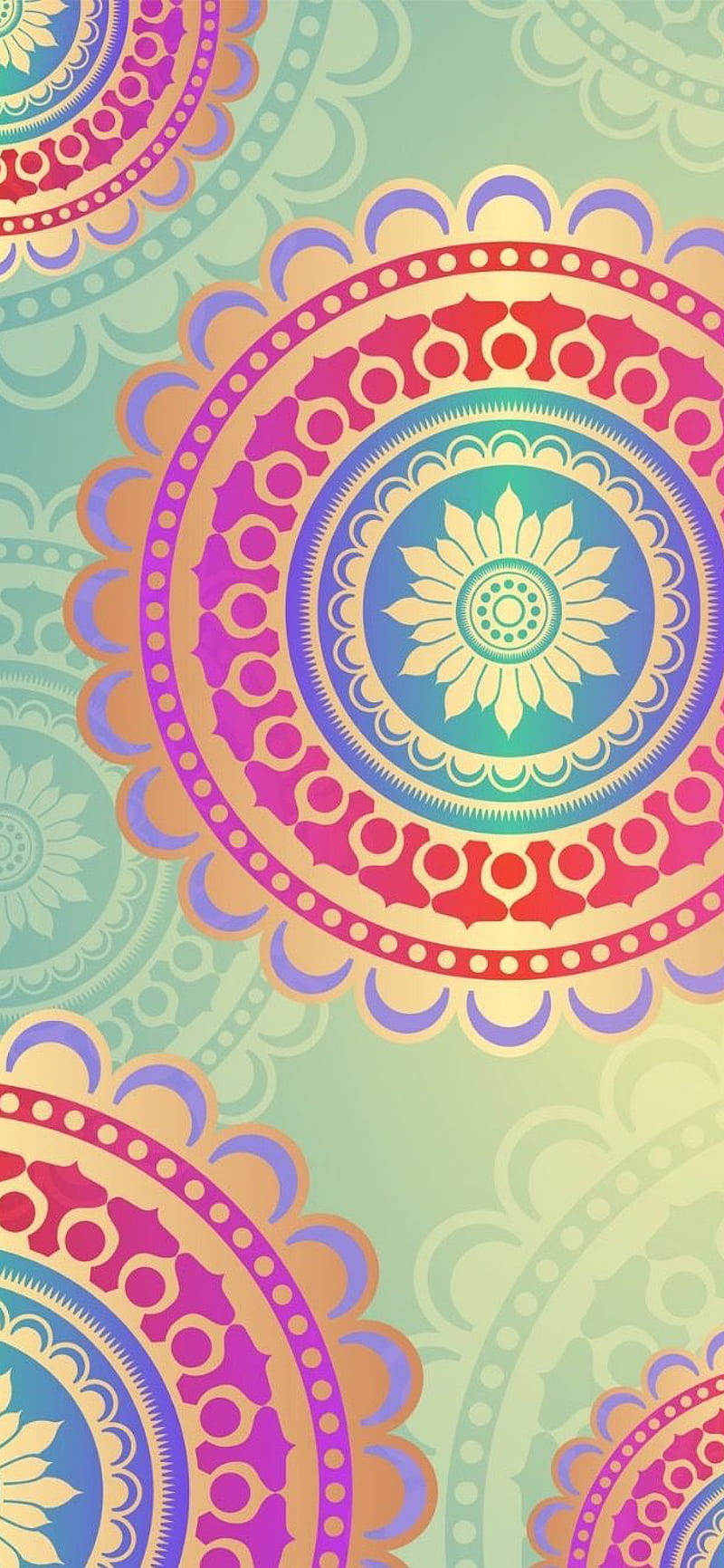 Mandala Designs, colorful, colors, cute, desenho, girly, mandalas, pretty, HD phone wallpaper
