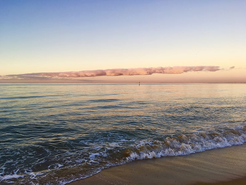 Early Morning Beach Melbourne, beach, sand, sun, water, summer, waves, clouds, HD wallpaper