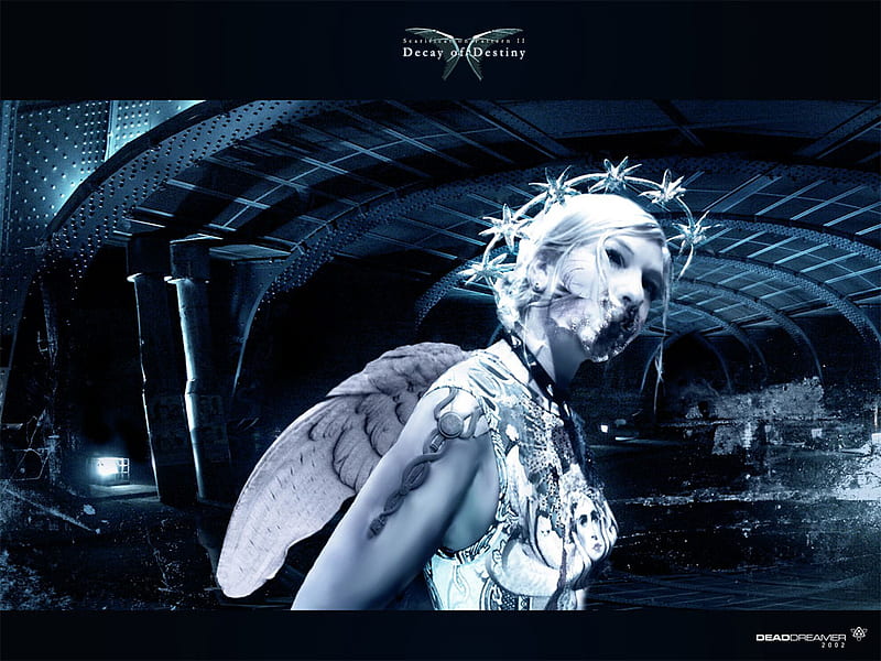Fantasy Angel, wings, scifi, barb wire, angel, HD wallpaper