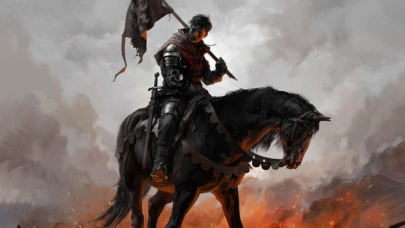 Warrior, Horse, Knight, Armor, Video Game, Kingdom Come: Deliverance, Banner, HD wallpaper