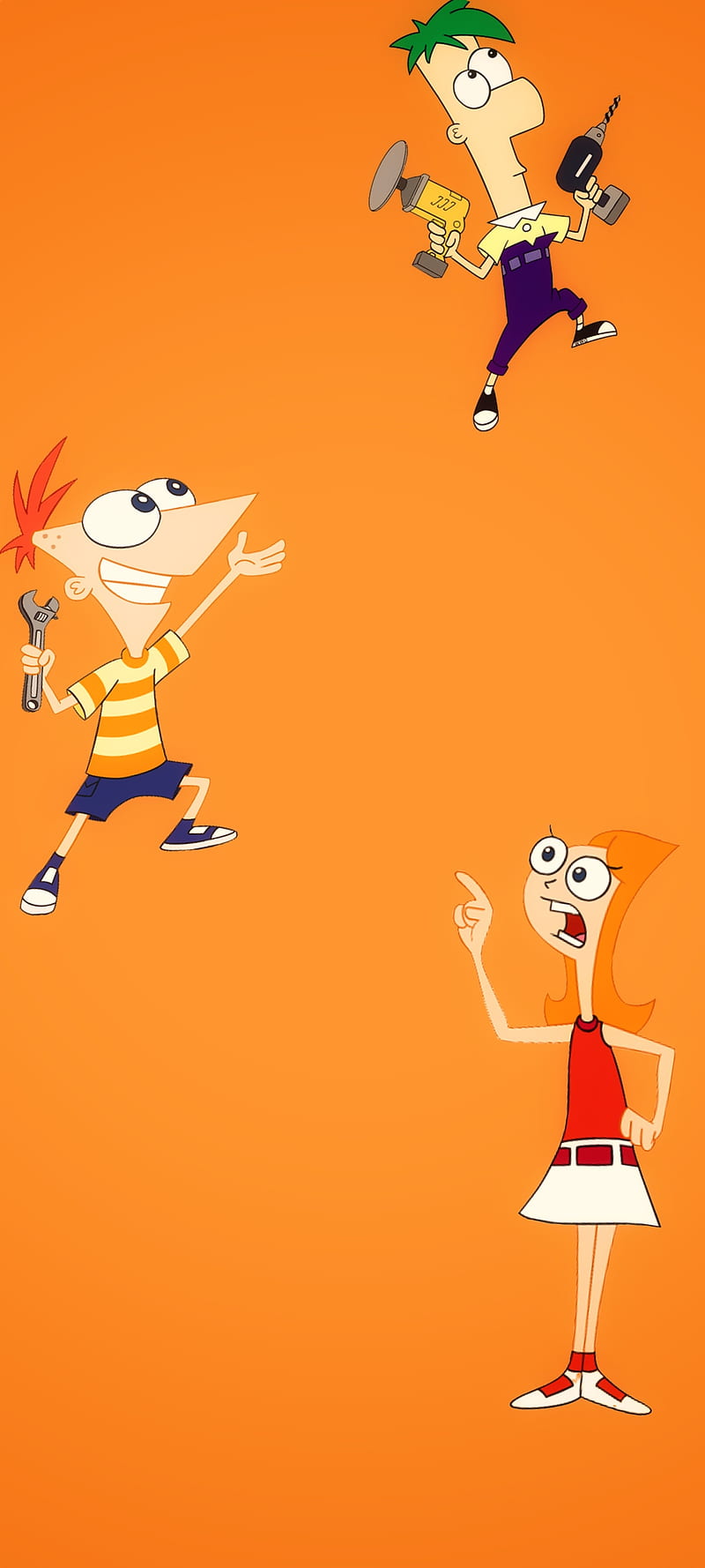 Phineas n Ferb iQOO3, orange, iqoo, iqoo 3, candace, disney, phineas and ferb, HD phone wallpaper