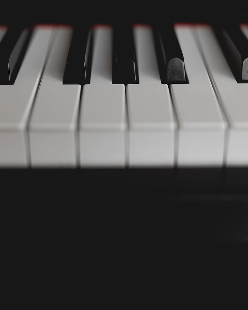 piano, keys, bw, musical instrument, music, HD phone wallpaper
