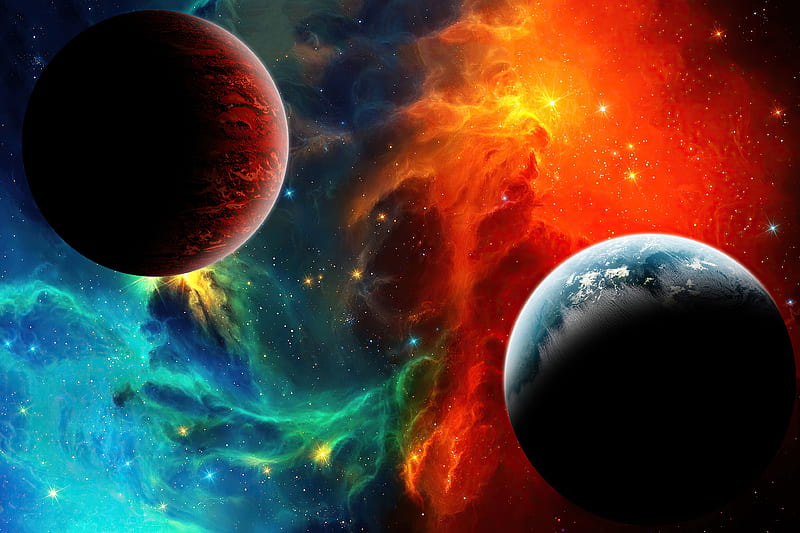 Colorful Nebula Space , nebula, space, planet, digital-universe, artist, artwork, digital-art, HD wallpaper