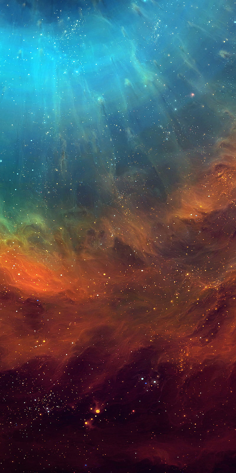Abstract, beauty, blue, colorful, cosmos, galaxy, orange, s7, s8, stars, HD phone wallpaper