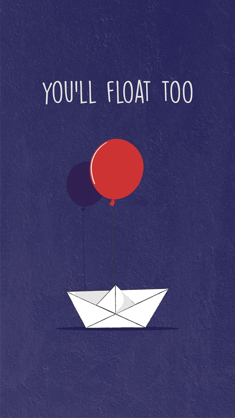 Float on, balloon, boat, halloween, it, kids, red, theme, HD phone wallpaper