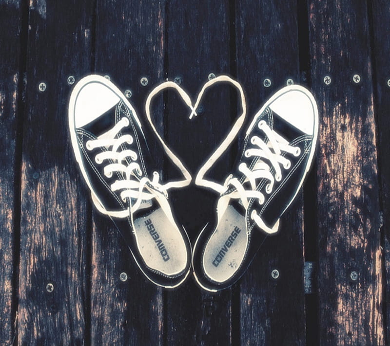 Heart Converse, boots, converse, cool, heart, love, new, shoes ...