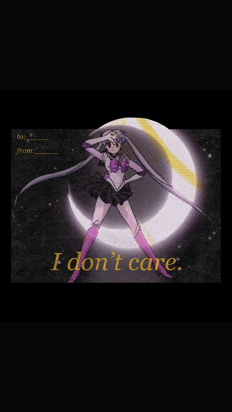I dont care, Sailor moon, anime, comic book, illustration, invite, manga, postal, quote, retro, vintage, HD phone wallpaper