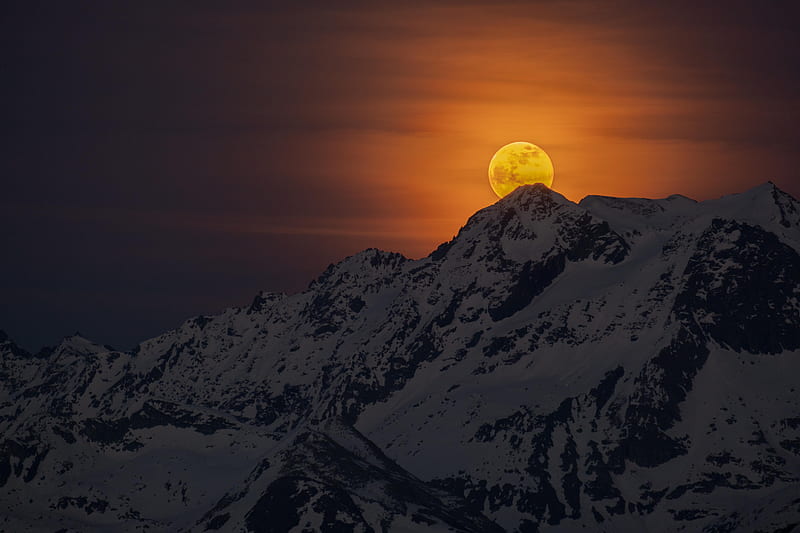 Rise Of Supermoon, moon, nature, evening, HD wallpaper