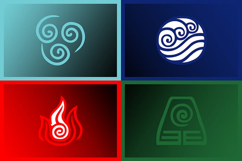 Team Avatar, air, atla, avatar the last airbender, blue, earth, fire ...