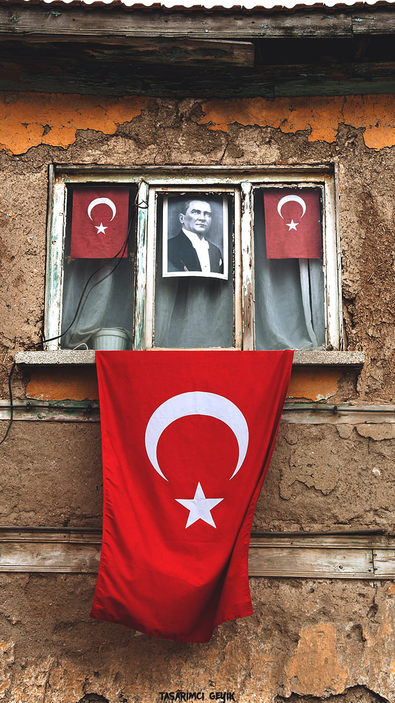Ataturk , ataturk , flag, mustafa kemal ataturk, mustafa kemal , tasarimci geyik, turk bayragi, turkey flag, turkey, HD phone wallpaper