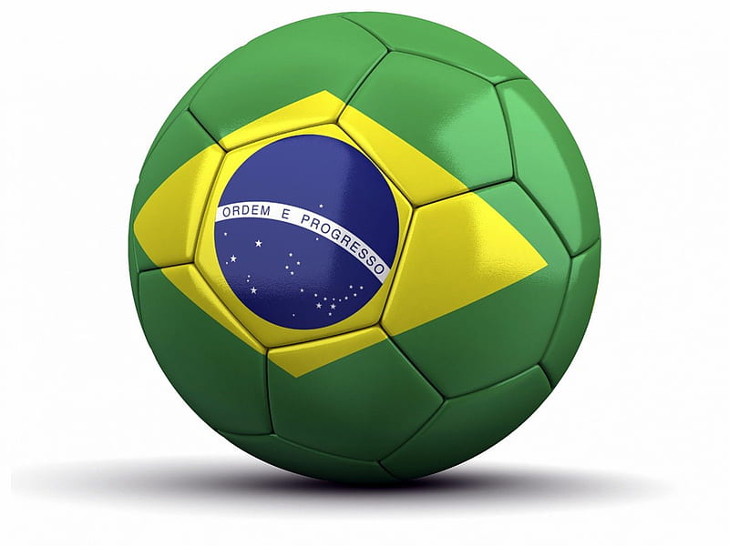 Futebol, bola, flag, brazil, HD wallpaper