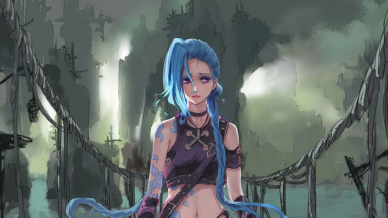 Jinx Arcane Sad , arcane, netflix, jinx-league-of-legends, tv-shows, league-of-legends, artstation, HD wallpaper Jinx Arcane Sad , arcane, netflix, jinx-league-of-legends, tv-shows, league-of-legends, artstation, HD wallpaper