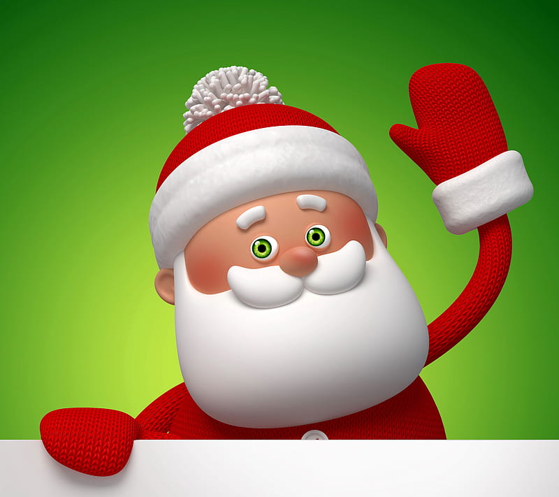 Santa, 3d, christmas, claus, cute, merry, HD wallpaper