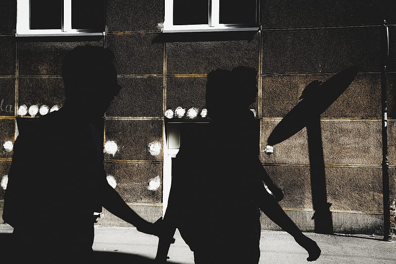 silhouette of three person walking, HD wallpaper